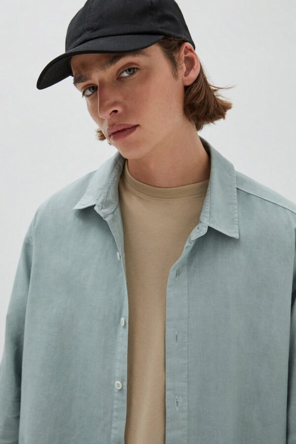 Cotton and Linen Basic Shirt - Image 4